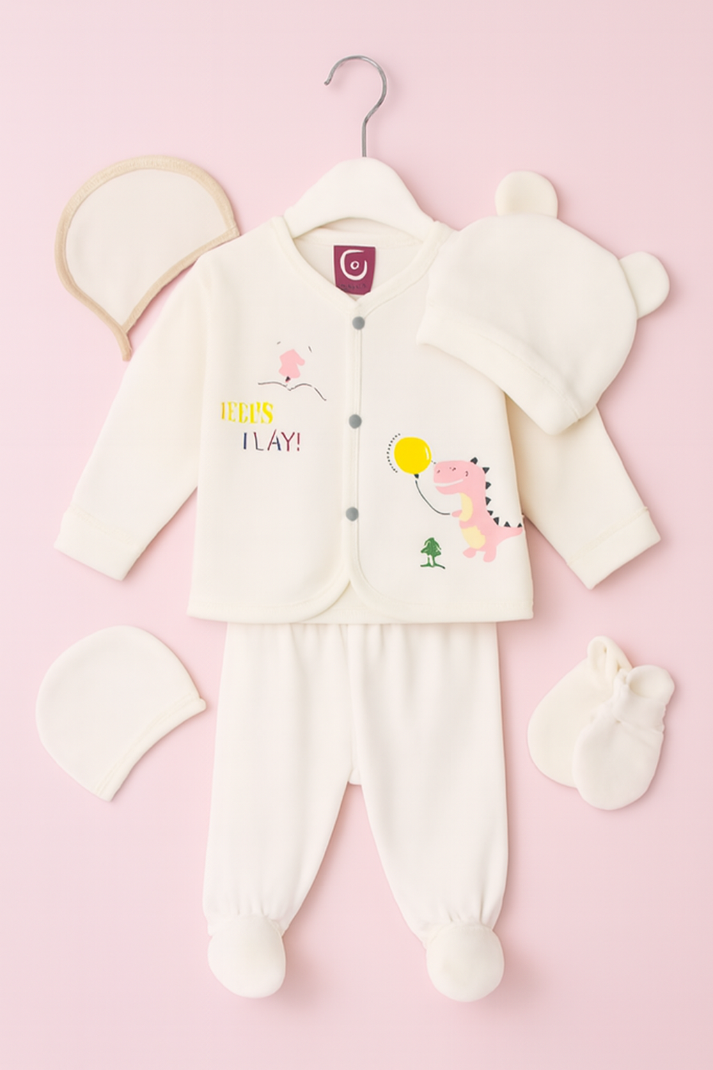 Newborn Winter Clothing Set | Soft Cotton Baby Suit with Cap, Mittens & Booties (5-Piece Set)