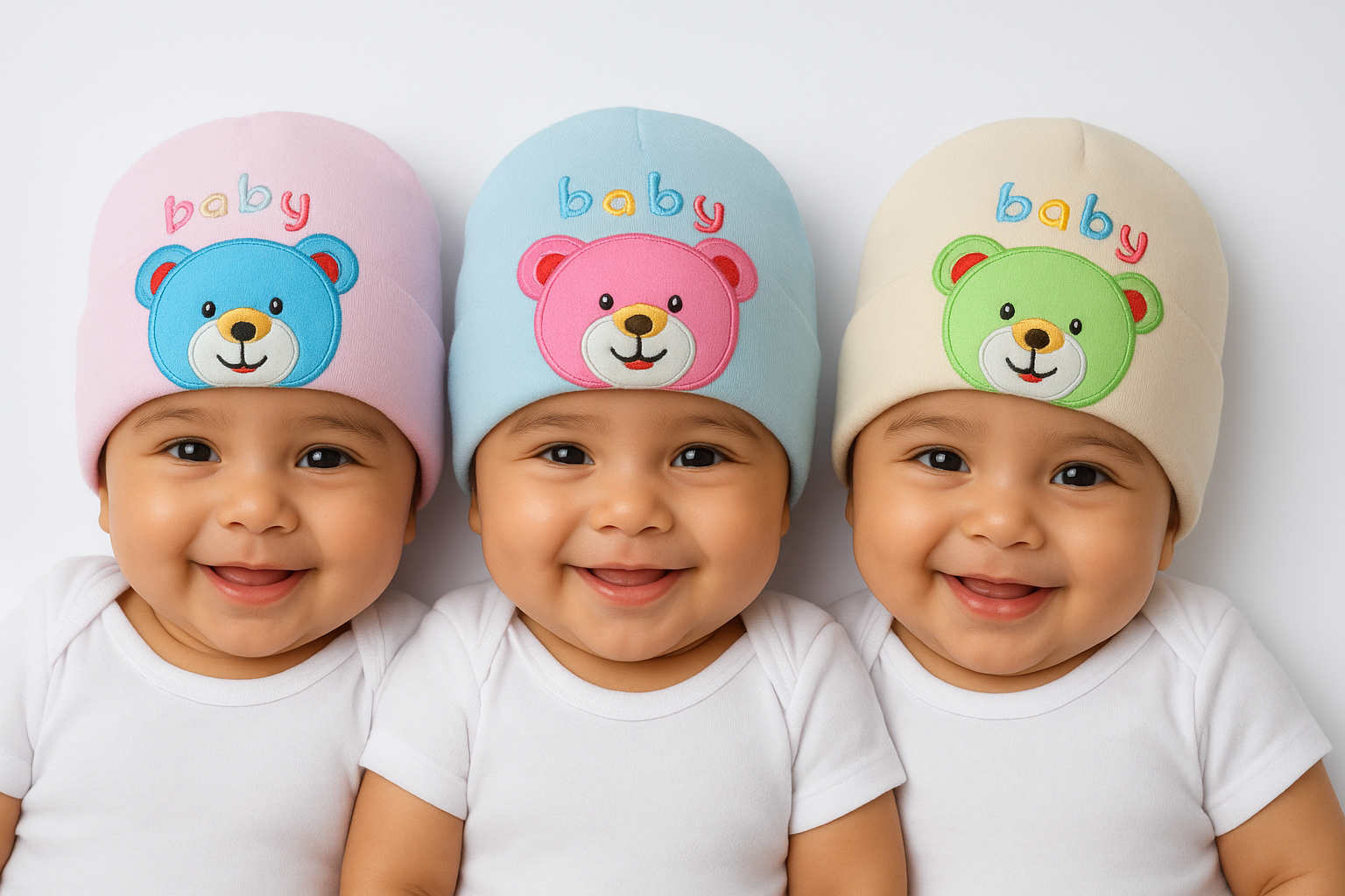 Newborn Baby Winter Cap | Soft Cotton Bear Design Baby Hat (0–12 Months)